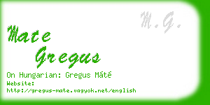 mate gregus business card