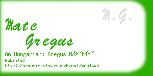 mate gregus business card